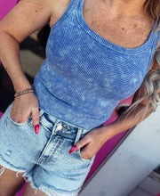 Load image into Gallery viewer, Stone Washed Ribbed Seamless Bra Tank Top