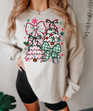 Load image into Gallery viewer, Pink plaid Christmas tree bow collage
