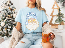 Load image into Gallery viewer, Blue vintage floral Santa