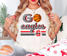 Load image into Gallery viewer, Go eagles basketball faux glitter