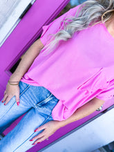Load image into Gallery viewer, Oversized Ribbed Round Neck Short Sleeve Tee