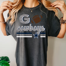 Load image into Gallery viewer, Go Cowboys faux glitter football design
