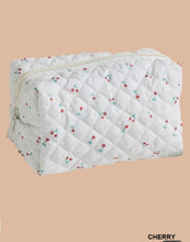 Load image into Gallery viewer, Quilted Floral Cosmetic Pouch Bag
