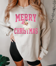 Load image into Gallery viewer, Merry Christmas pink vintage Santa
