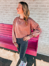 Load image into Gallery viewer, Acid wash crop crewneck
