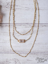 Load image into Gallery viewer, 3 layer necklace w crystal stone
