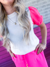 Load image into Gallery viewer, Textured puff sleeve everyday top
