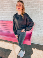 Load image into Gallery viewer, Acid wash crop crewneck
