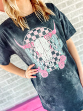 Load image into Gallery viewer, Black Tie dye t-shirt dress
