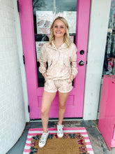 Load image into Gallery viewer, Camo printed French terry half zip set
