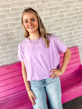 Load image into Gallery viewer, Acid wash raw edge crop tee
