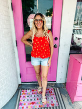 Load image into Gallery viewer, Red sunflower babydoll tank
