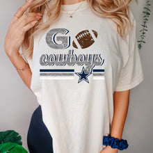 Load image into Gallery viewer, Go Cowboys faux glitter football design
