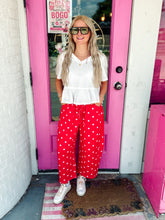Load image into Gallery viewer, Polka Dot Heavy Scuba Barrel Pants
