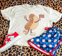 Load image into Gallery viewer, Hot dog flag crop tee
