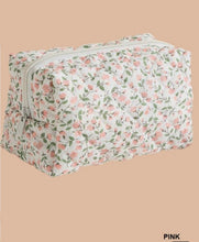 Load image into Gallery viewer, Quilted Floral Cosmetic Pouch Bag
