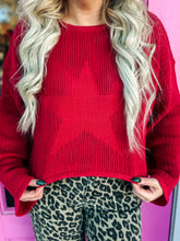 Load image into Gallery viewer, Open Knit Star Sweater Top
