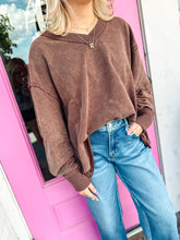 Load image into Gallery viewer, Bohemela Washed Solid V Neck Loose Fit Top
