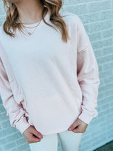 Load image into Gallery viewer, Mineral wash Pink jacquard Pullover

