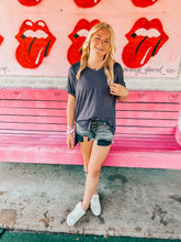 Load image into Gallery viewer, V Neck high low short sleeve tee
