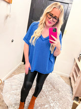 Load image into Gallery viewer, Oversized V Neck ribbed tee
