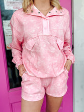 Load image into Gallery viewer, Camo printed French terry half zip set

