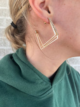 Load image into Gallery viewer, layered square hoop earrings
