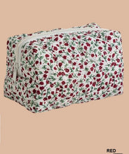 Load image into Gallery viewer, Quilted Floral Cosmetic Pouch Bag
