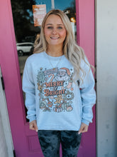 Load image into Gallery viewer, Reversible gray Christmas sweatshirt retro
