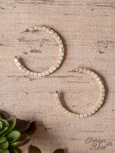 Load image into Gallery viewer, Shell stone hoop earrings
