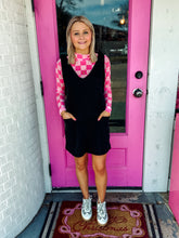 Load image into Gallery viewer, Pink checkered mesh top

