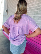 Load image into Gallery viewer, Mineral wash linen v neck top
