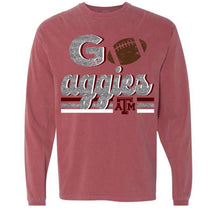 Load image into Gallery viewer, Aggies faux glitter football design
