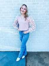 Load image into Gallery viewer, Love Blooms Mesh Sleeve Top
