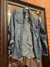 Load image into Gallery viewer, Denim w/white stitching Democracy Womens Jacket, Small
