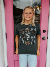 Load image into Gallery viewer, Leopard check bow grid tee
