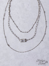 Load image into Gallery viewer, 3 layer necklace w crystal stone

