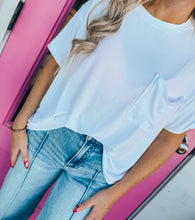 Load image into Gallery viewer, Oversized Ribbed Round Neck Short Sleeve Tee
