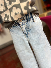 Load image into Gallery viewer, Youth light wash paperbag wide leg jeans
