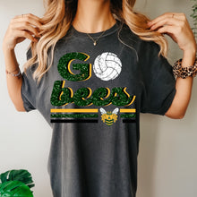 Load image into Gallery viewer, Academy Bees faux glitter Volleyball design
