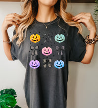 Load image into Gallery viewer, Colorful pumpkin bow tee
