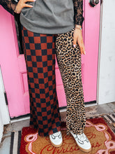 Load image into Gallery viewer, Split decision leopard checkered pants
