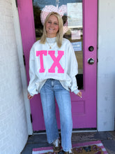 Load image into Gallery viewer, Texas reversible mock neck sweater w/hot pink TX
