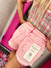 Load image into Gallery viewer, Mid rise pink acid wash shorts
