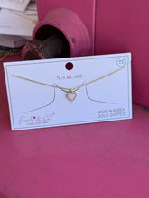 Load image into Gallery viewer, Gold heart rhinestone necklace
