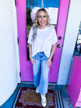 Load image into Gallery viewer, Oversized Ribbed Round Neck Short Sleeve Tee

