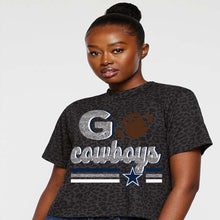 Load image into Gallery viewer, Go Cowboys faux glitter football design
