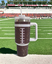 Load image into Gallery viewer, Football rhinestone tumbler
