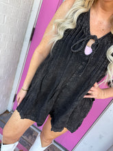 Load image into Gallery viewer, Mineral wash pleated romper
