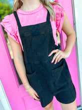Load image into Gallery viewer, Mineral wash gauze black romper

